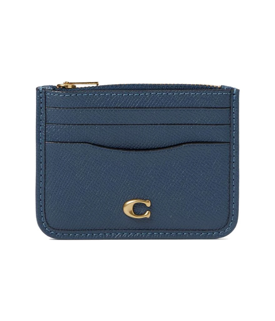 商品Coach|Cross Grain Leather Zip Card Case,价格¥554,第1张图片