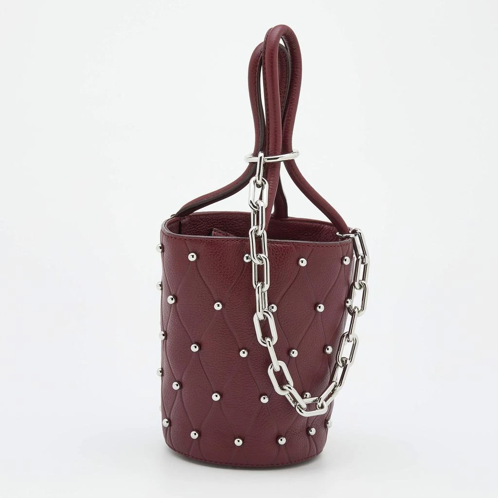 商品[二手商品] Alexander Wang|Alexander Wang Burgundy Leather Mini Roxy Studded Bucket Bag,价格¥1634,第3张图片详细描述