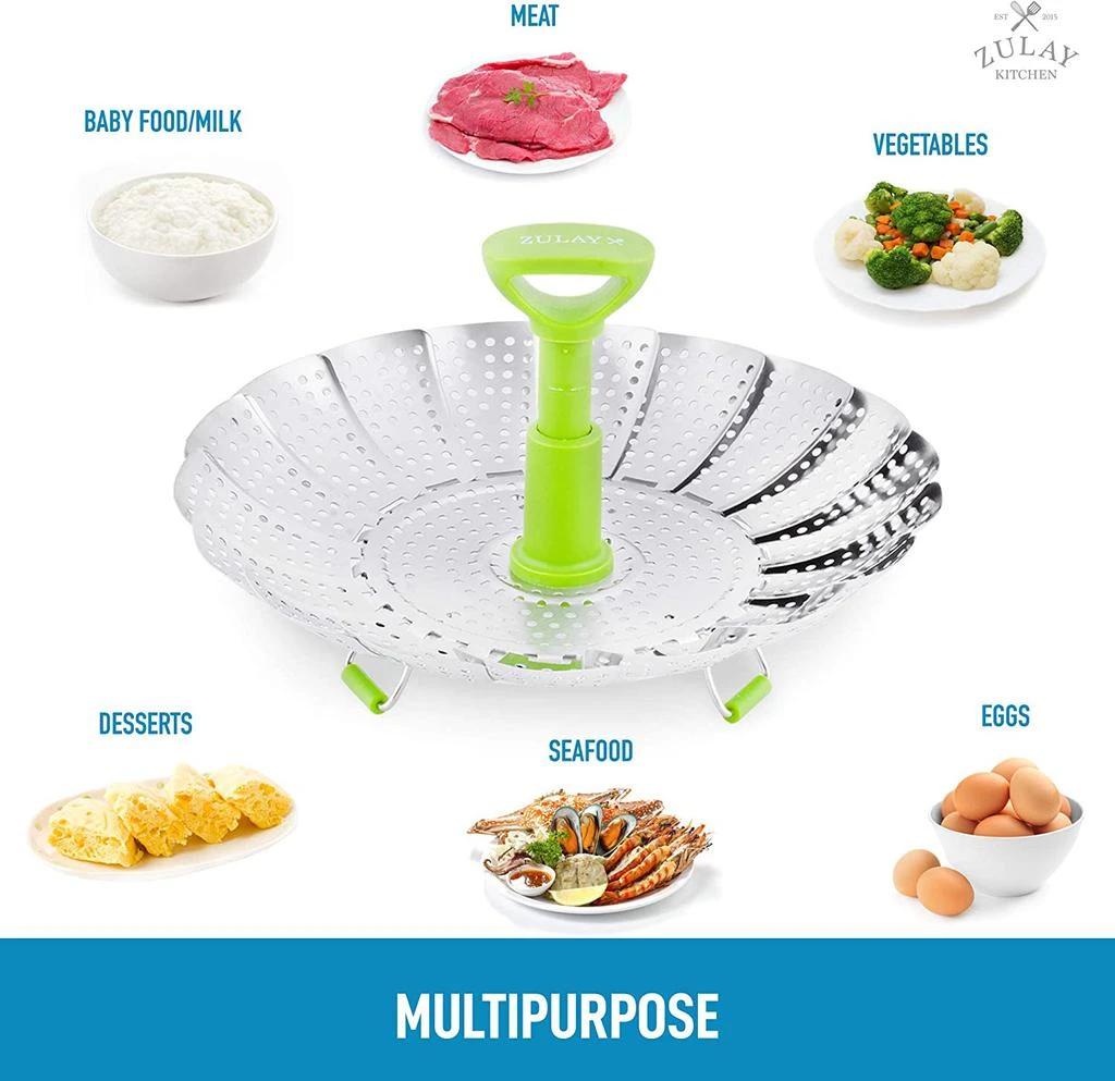 商品Zulay Kitchen|Adjustable Vegetable Steamer Baskets For Cooking,价格¥171,第5张图片详细描述