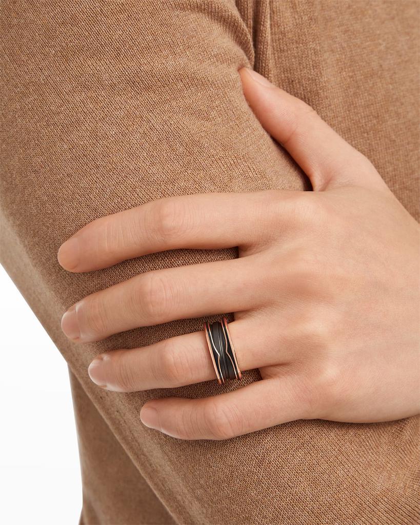 商品BVLGARI|B.Zero1 Pink Gold Ring with Matte Black Ceramic, Size 51,价格¥14431,第4张图片详细描述