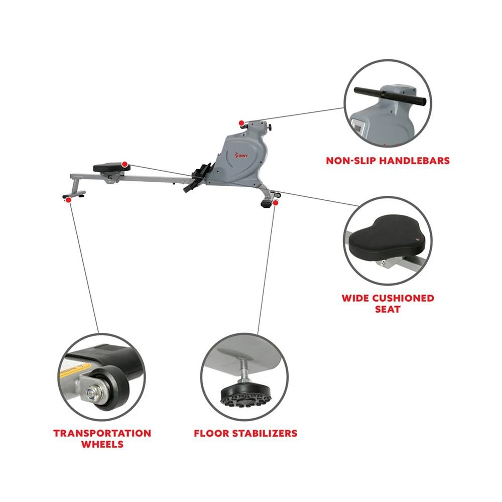 商品Sunny Health & Fitness|Space Efficient Convenient Magnetic Rowing Machine, Sf-Rw5987,价格¥3862,第4张图片详细描述