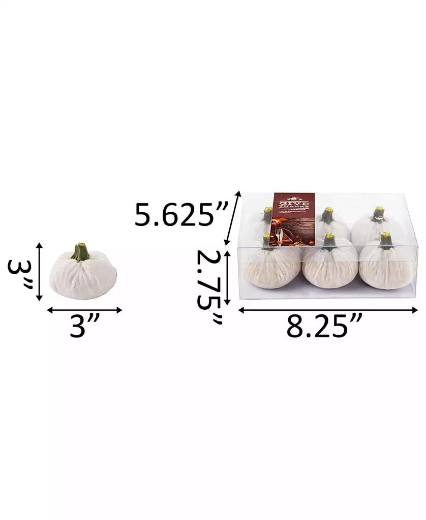 商品Flora Bunda|Colorful Velvet-Textured Pumpkins in Box 6 Piece Set,价格¥297,第2张图片详细描述
