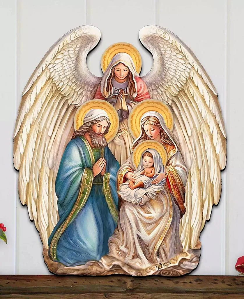 商品Designocracy|Nativity with Angel Christmas Wooden Door Decor Wall Decor G. DeBrekht,价格¥989,第4张图片详细描述