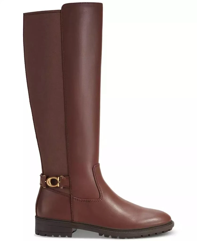 商品Coach|Women's Faith Knee High Lug Sole Riding Boots,价格¥821,第2张图片详细描述