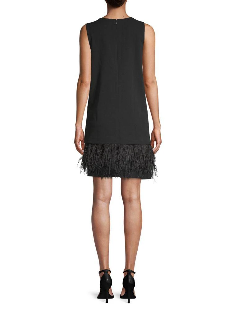 商品Calvin Klein|Feather-Trimmed Sleeveless Short Dress,价格¥475,第2张图片详细描述