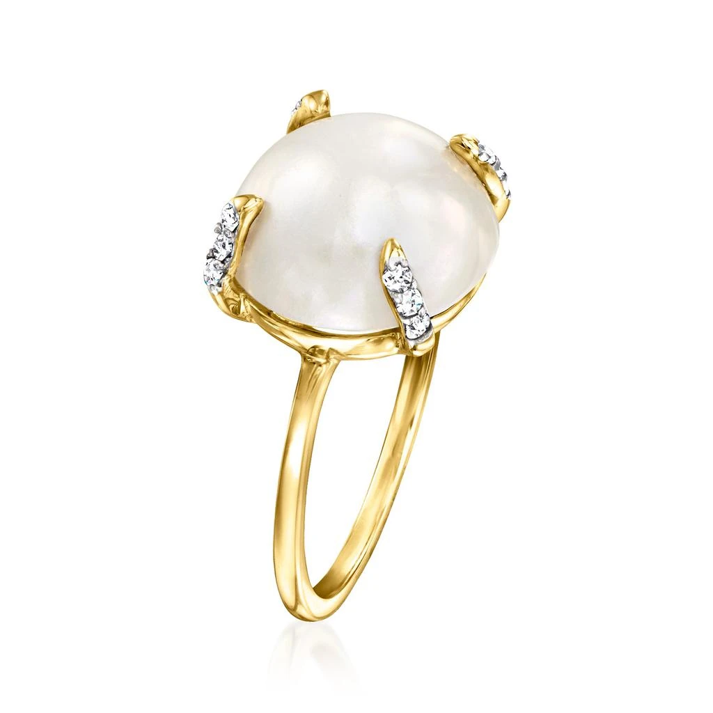 商品Ross-Simons|12-12.5mm Cultured Mabe Pearl and . Diamond Ring in 14kt Yellow Gold,价格¥3766,第3张图片详细描述