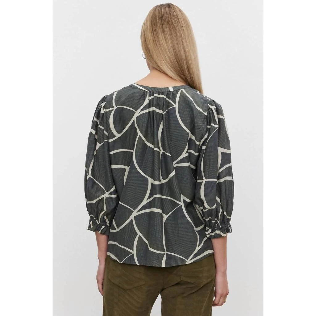 商品Velvet by Graham & Spencer|Betty Printed Silk Cotton Voile Top In Airbrush,价格¥1093,第4张图片详细描述