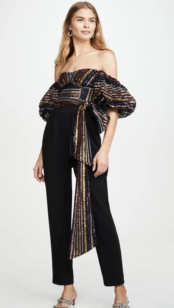 商品Self Portrait|Self Portrait Stripe Sequin Jumpsuit,价格¥2662,第2张图片详细描述