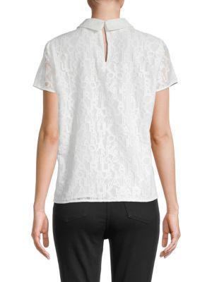 商品Karl Lagerfeld Paris|Karl Lace Collar Top,价格¥372,第4张图片详细描述