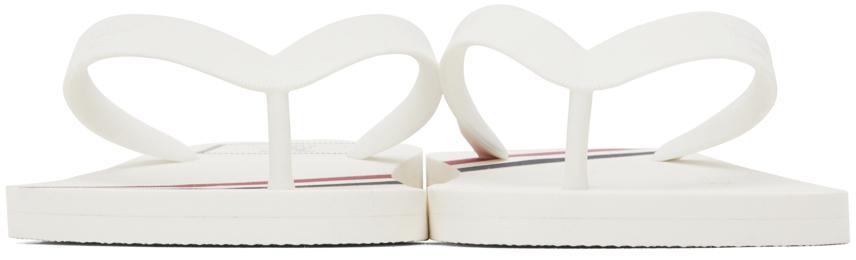 商品Thom Browne|White RWB Stripe Flip-Flops,价格¥2139,第4张图片详细描述