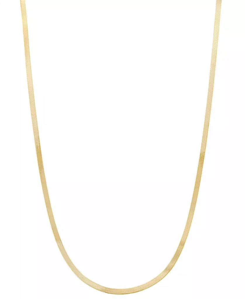 商品Macy's|Herringbone Link Chain Necklace (3-3/8mm) in 10k Gold, 16" + 2" extender,价格¥14077,第1张图片