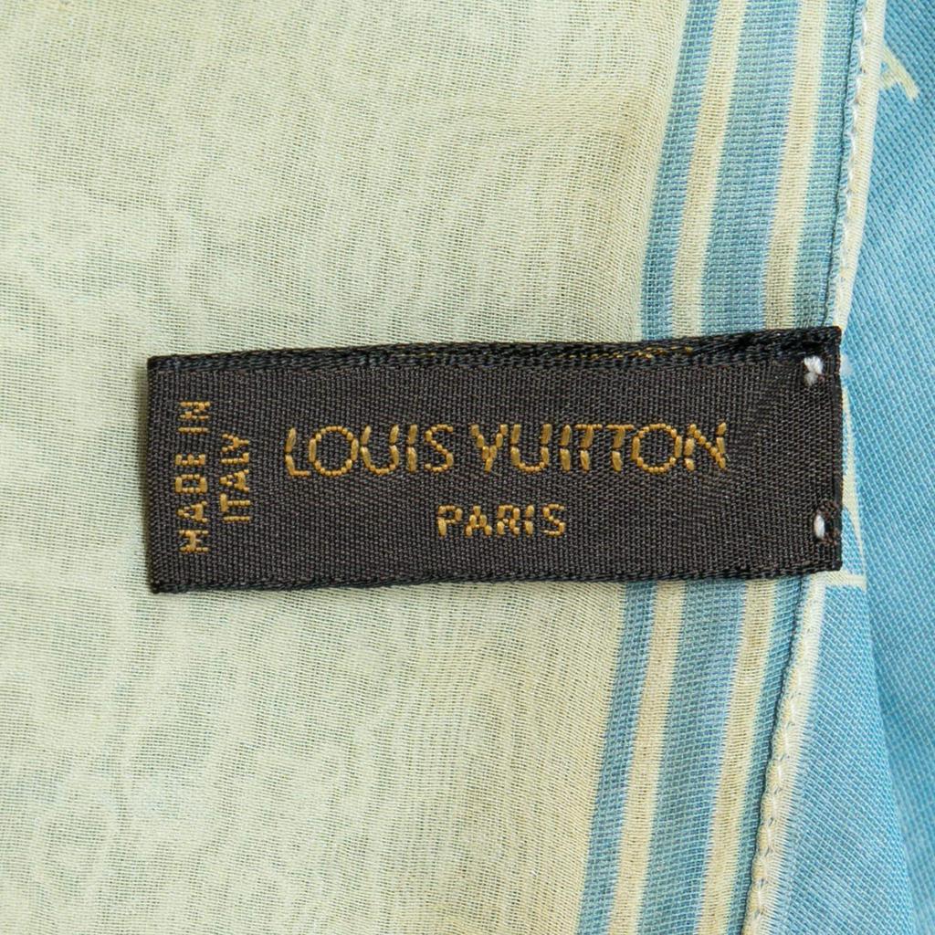 Louis Vuitton Blue & Yellow Monogram Jacquard Silk Scarf商品第4张图片规格展示
