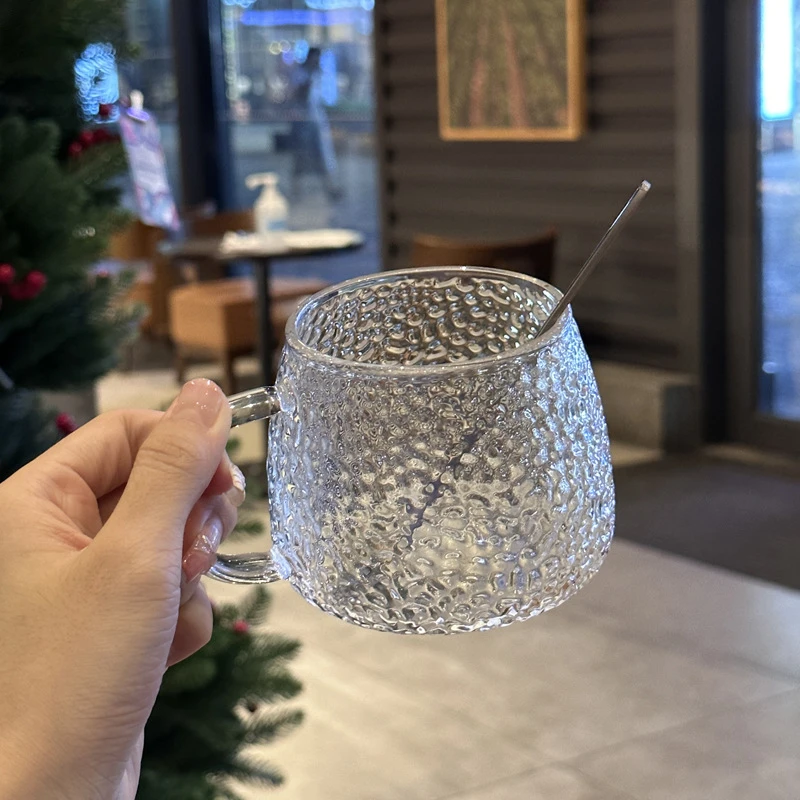 ins风可爱耐热玻璃水杯女生高颜值马克杯带盖勺办公室咖啡早餐杯 商品
