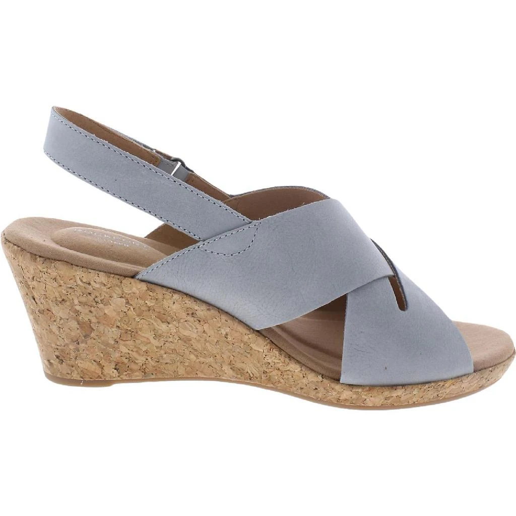 商品Rockport|Rockport Womens Briah Slot Sling Leather Open Toe Wedge Sandals,价格¥138,第2张图片详细描述