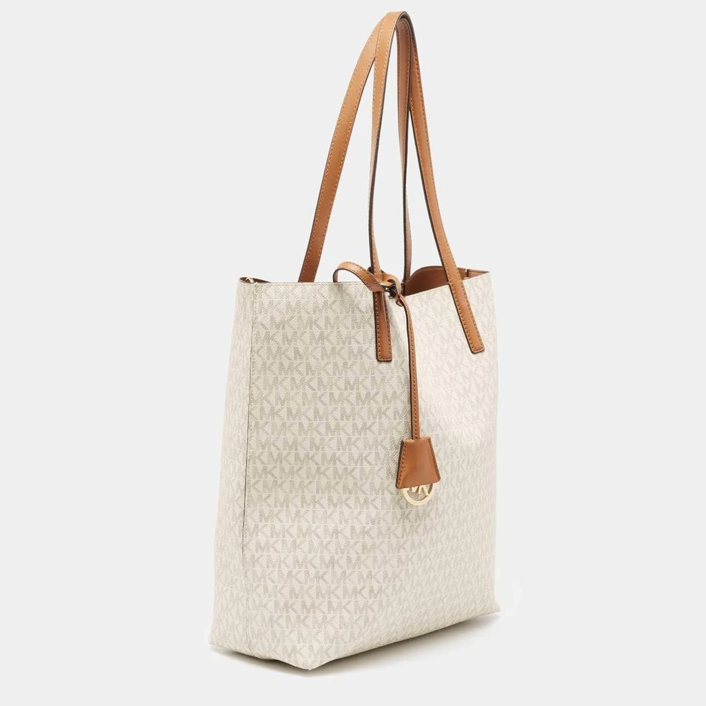 商品[二手商品] Michael Kors|MICHAEL Michael Kors Vanilla/Tan Signature Coated Canvas and Leather Hayley Tote ,价格¥811,第3张图片详细描述