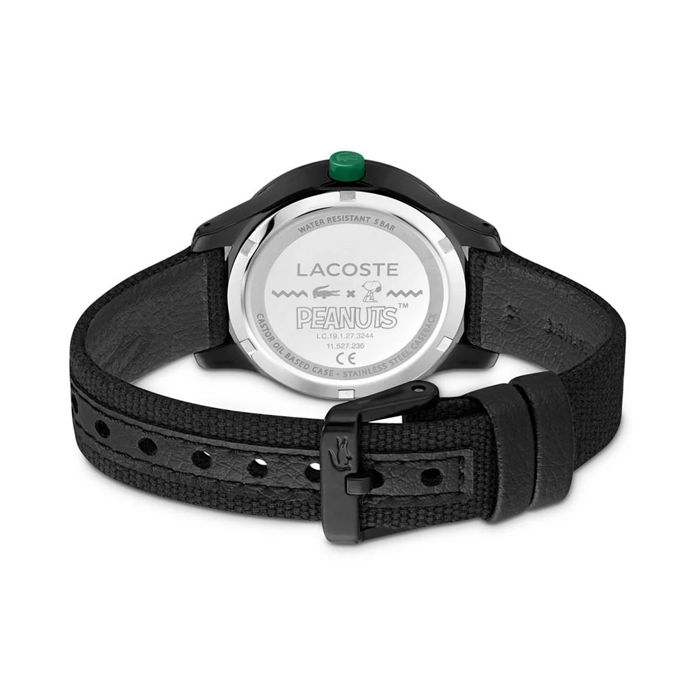 商品Lacoste|Kids' 12.12 Peanuts Black Cotton Strap Watch 32mm, Created for Macy's,价格¥483,第3张图片详细描述