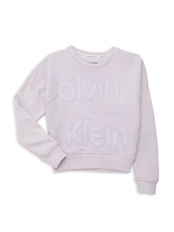 商品Calvin Klein|Girl’s Logo Crewneck Sweatshirt,价格¥115,第1张图片