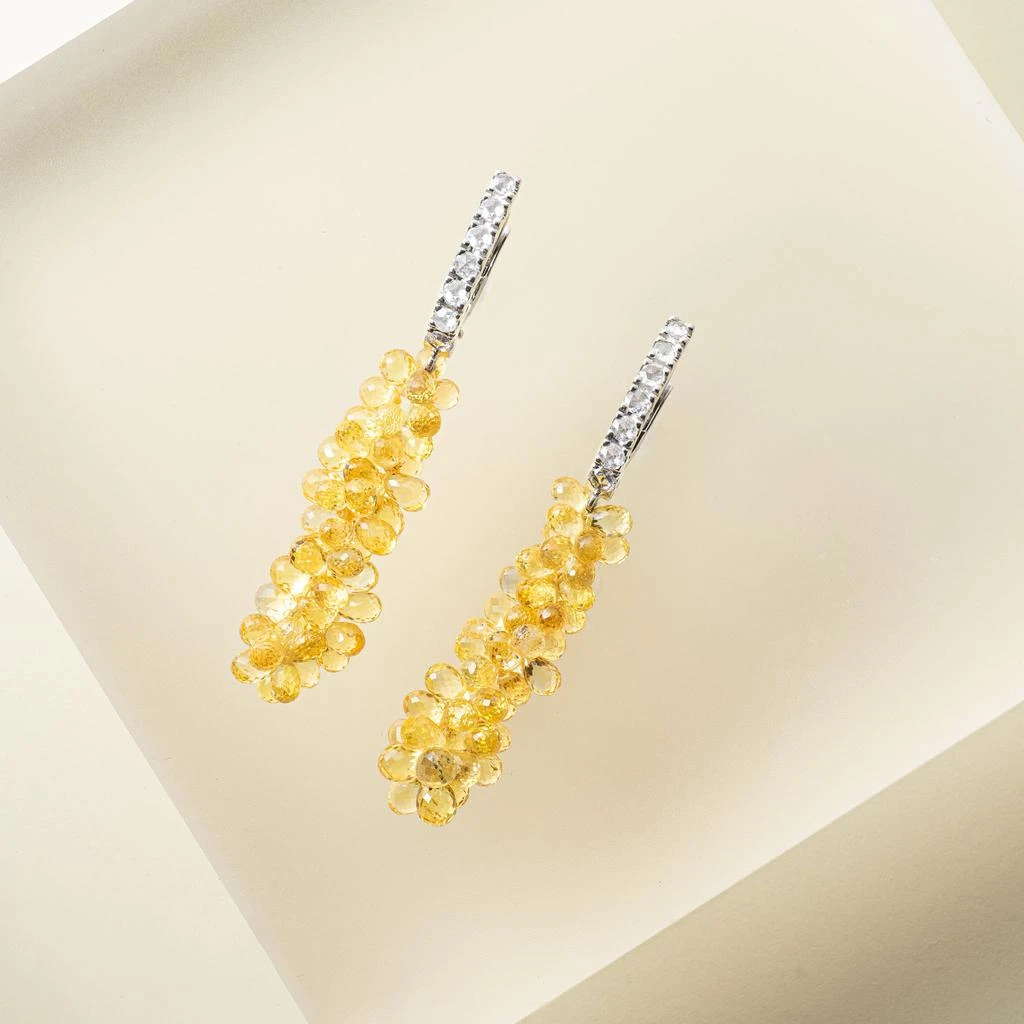 商品Zydo|Zydo 18K White Gold Yellow Sapphire 40.00ct. Tw. And Diamond Drop Earrings,价格¥27638,第2张图片详细描述