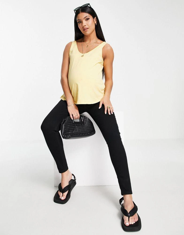 商品ASOS|ASOS DESIGN Maternity ultimate cotton blend scoop neck vest in yellow - YELLOW,价格¥38,第3张图片详细描述