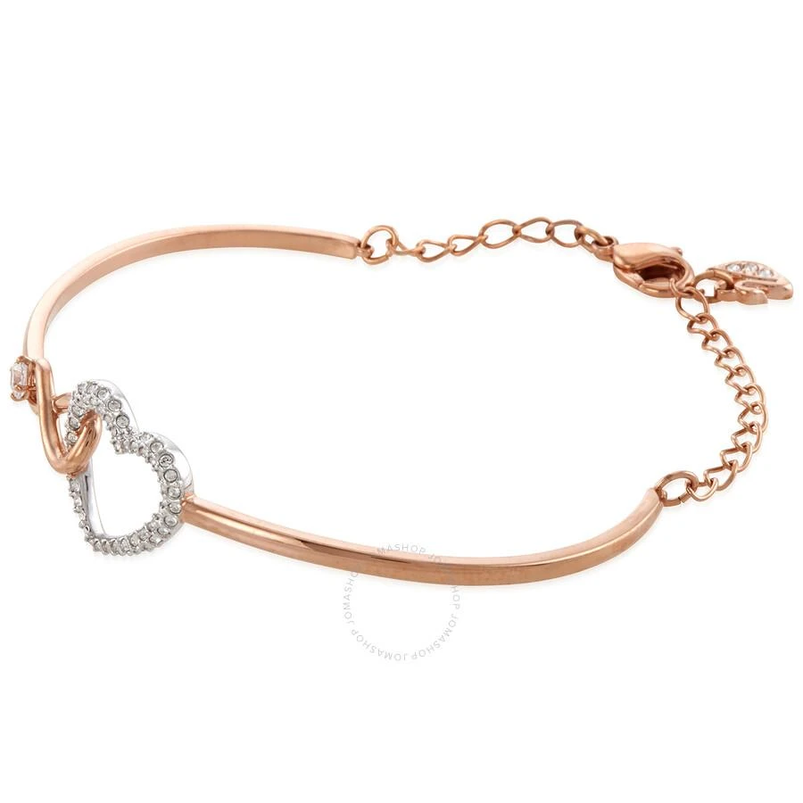 商品Swarovski|Mixed Metal Finish White Infinity Heart Adjustable Bangle,价格¥698,第2张图片详细描述