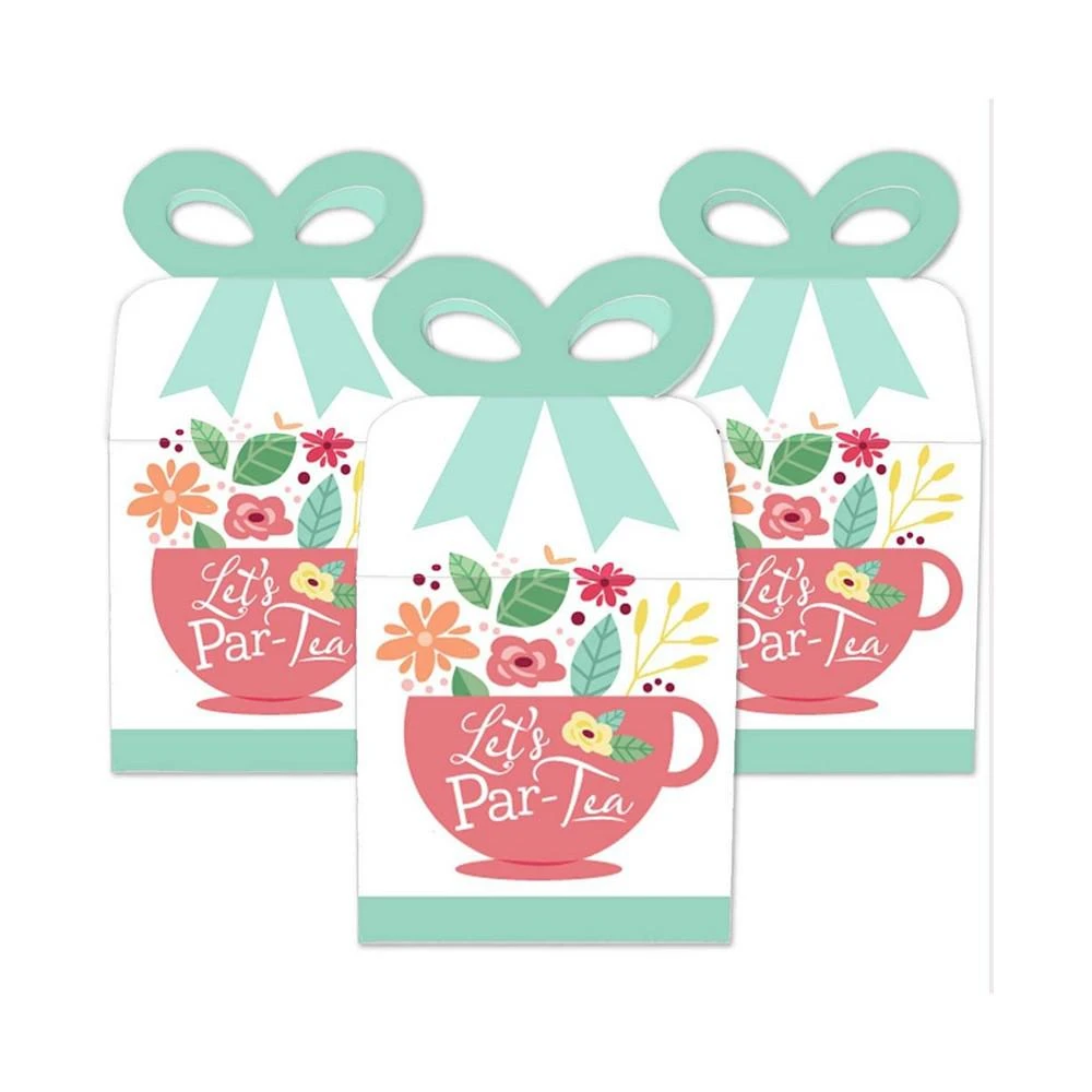 商品Big Dot of Happiness|Floral Let's Par-Tea - Square Favor Gift Boxes - Garden Tea Party Bow Boxes - Set of 12,价格¥142,第2张图片详细描述