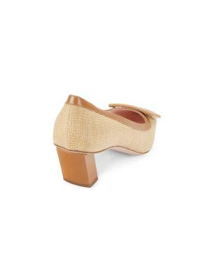 商品Roger Vivier|Belle Straw Block Heel Pumps,价格¥2923,第3张图片详细描述