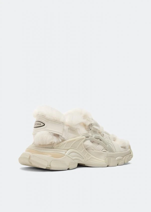 商品Balenciaga|Balenciaga Faux Fur Rubber Mesh Track Sandals 'Cream',价格¥2227,第1张图片