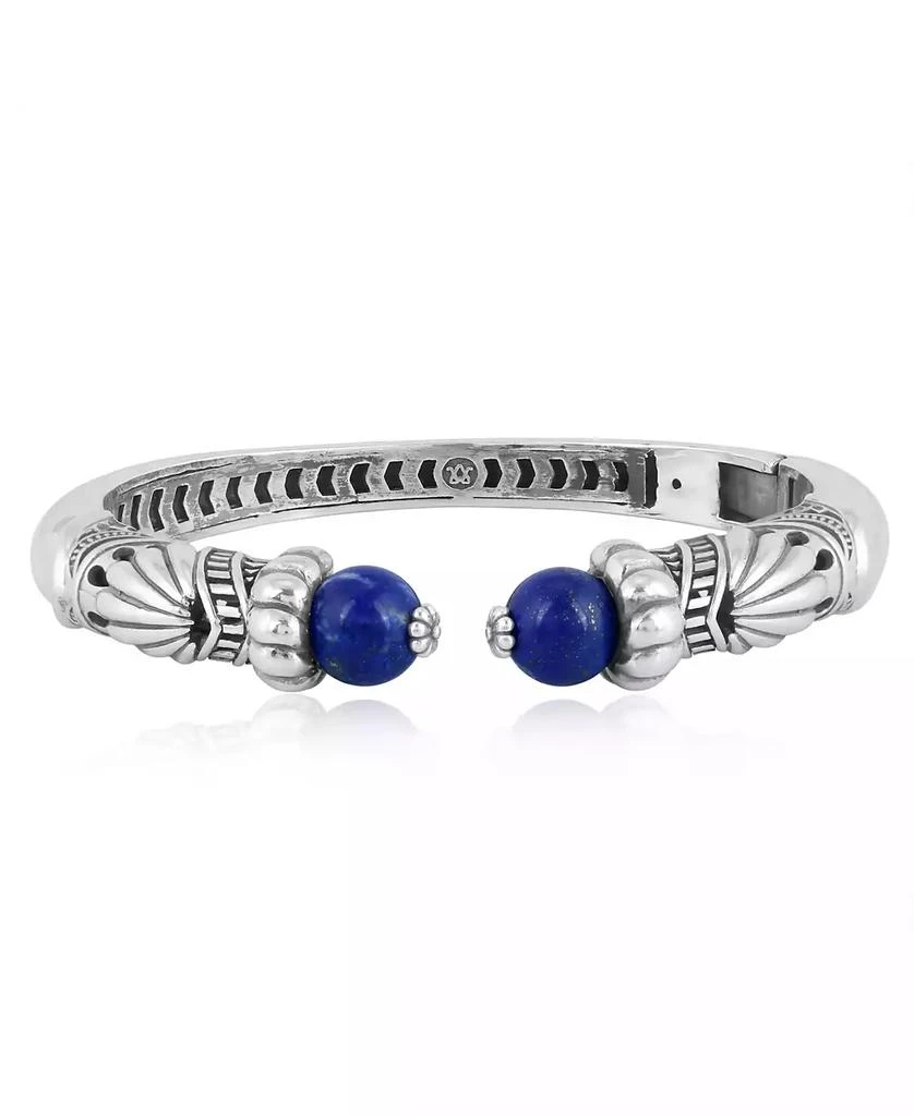 商品American West Jewelry|Sterling Silver Lapis Lazuli Gemstone Hinged Cuff Bracelet Size,价格¥1825,第1张图片