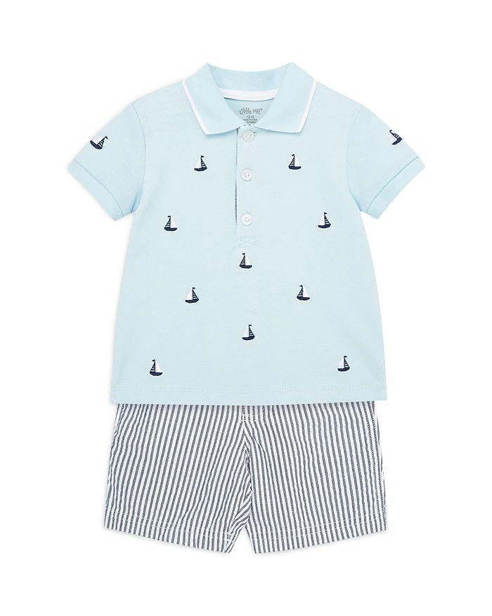 商品Little Me|Boys' Sailboat Embroidered Polo Shirt & Stripe Shorts Set - Baby,价格¥212,第3张图片详细描述