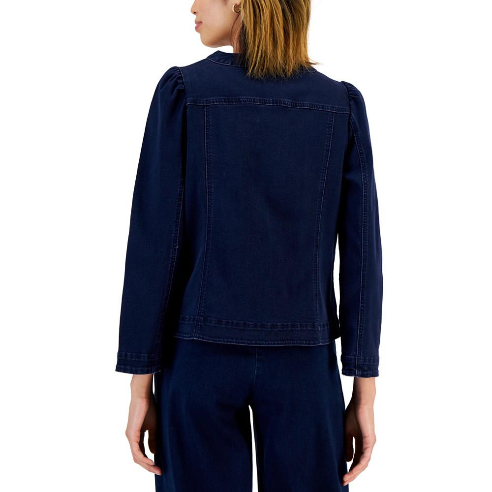 Women's Puff-Sleeve Denim Jacket, Created for Macy's商品第2张图片规格展示