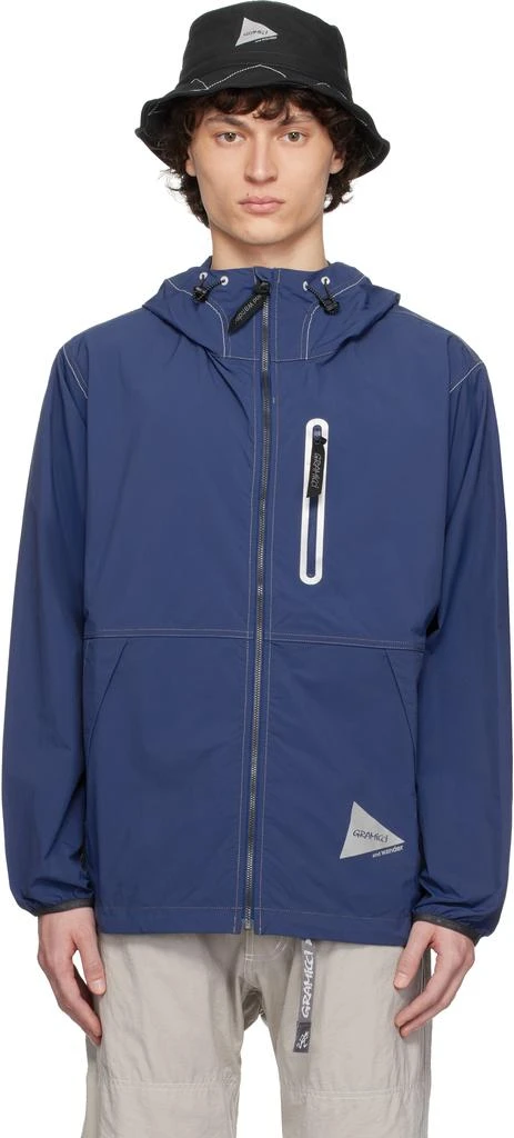 商品And Wander|Blue Gramicci Edition Brushed Nylon Jacket,价格¥2395,第1张图片