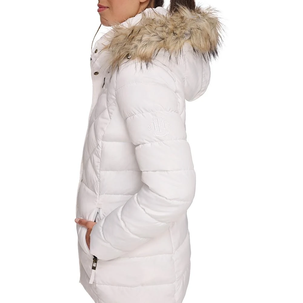 商品Tommy Hilfiger|Women's Petite Bibbed Faux-Fur-Trim Hooded Puffer Coat, Created for Macy's,价格¥973,第4张图片详细描述
