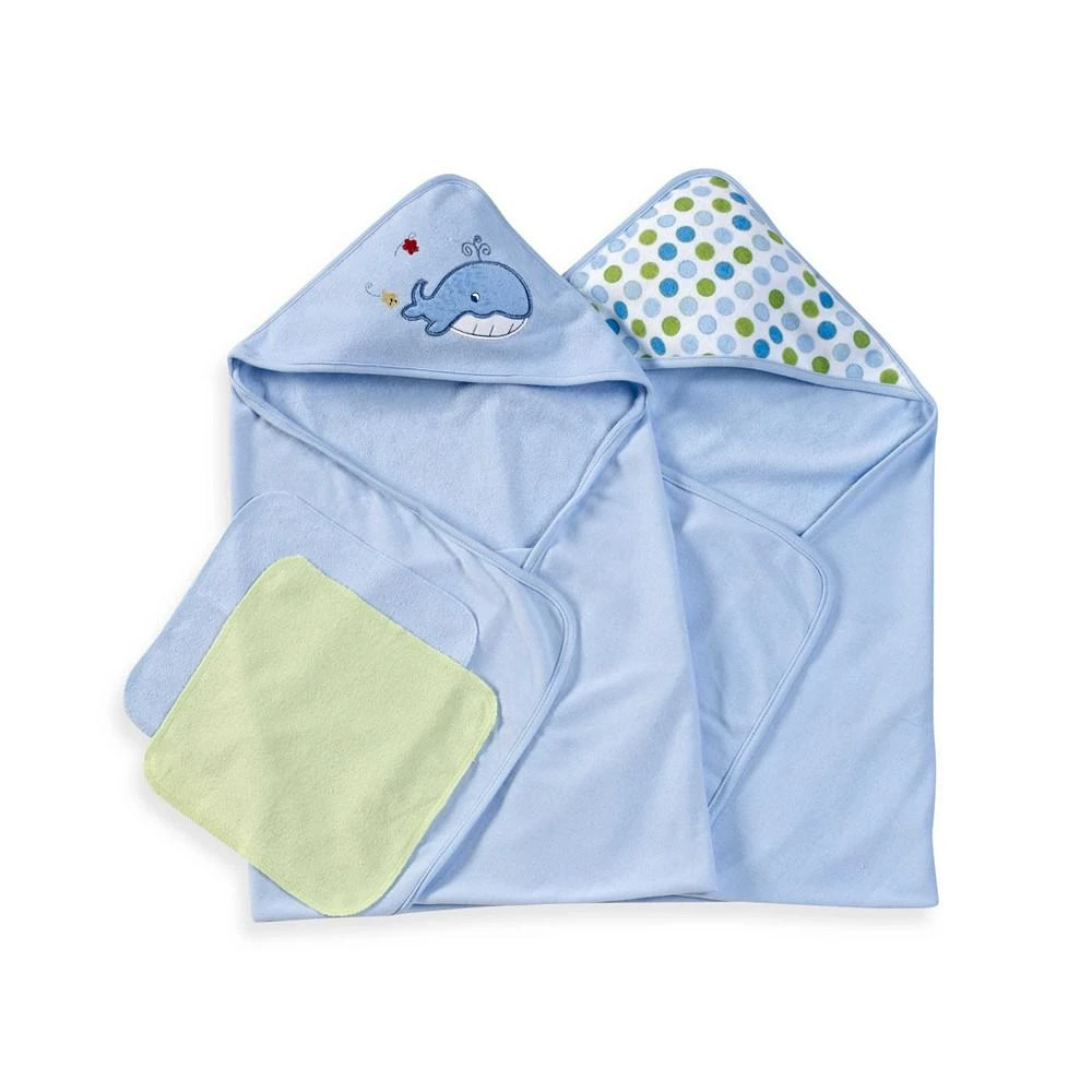 商品Spasilk|Baby Bath Hooded Towels & Washcloths Set for Newborns and Infants,价格¥97,第2张图片详细描述