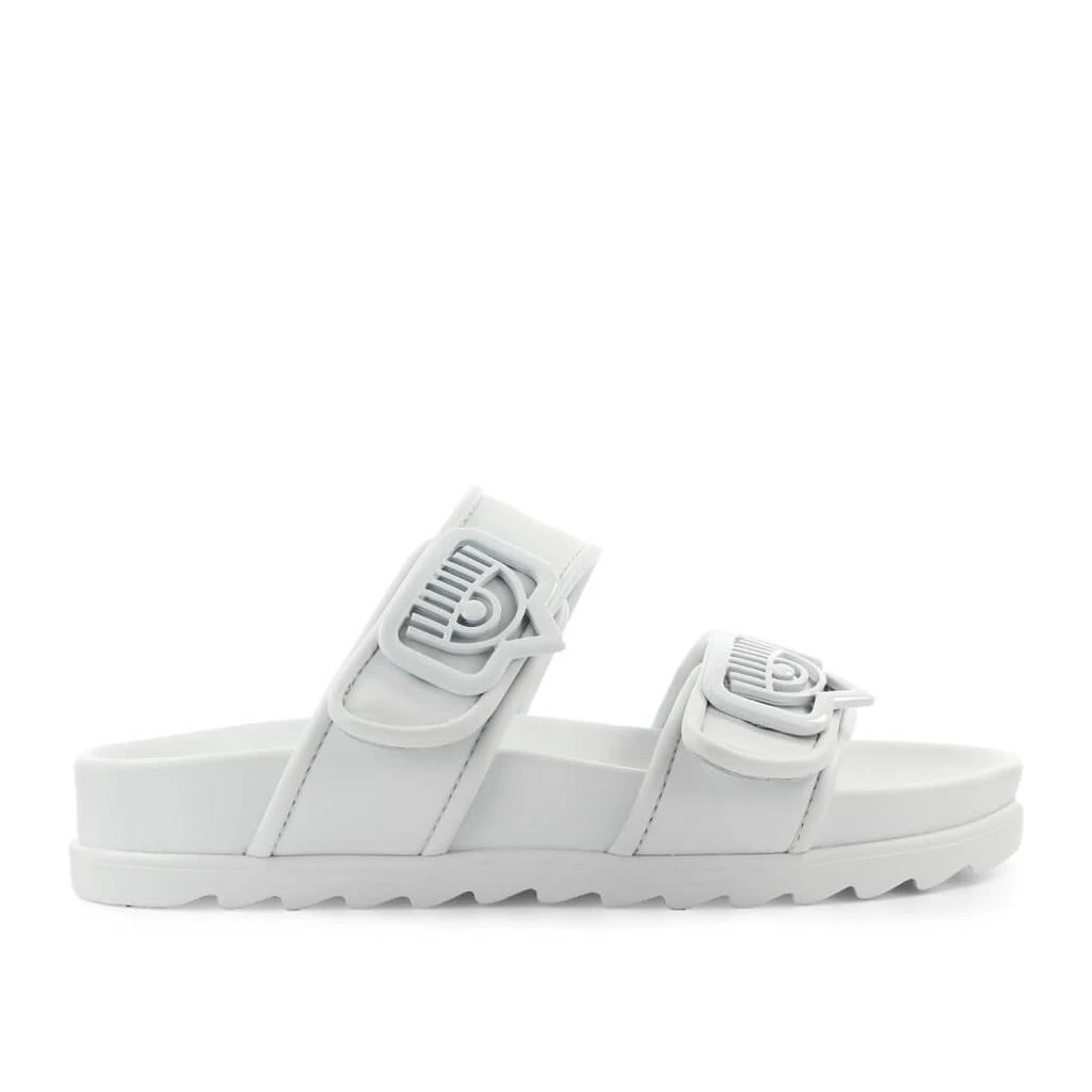 商品Chiara Ferragni|CHIARA FERRAGNI EYELIKE WHITE SLIDE,价格¥1743,第1张图片