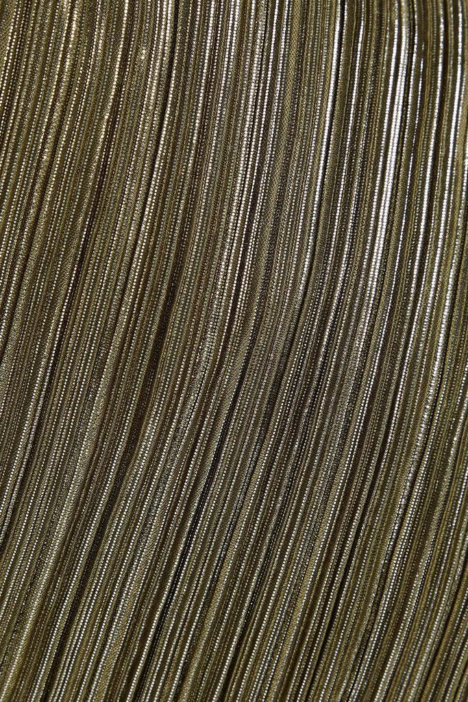 商品Maje|Romea metallic plissé-crepe mini dress,价格¥1126,第6张图片详细描述