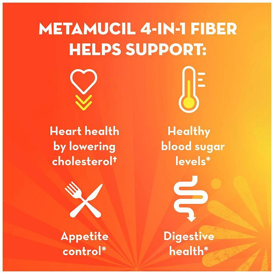 商品Metamucil|Metamucil Fiber Powder, Sugar-Free with Stevia, Orange Flavor, 114 Servings,价格¥291,第5张图片详细描述