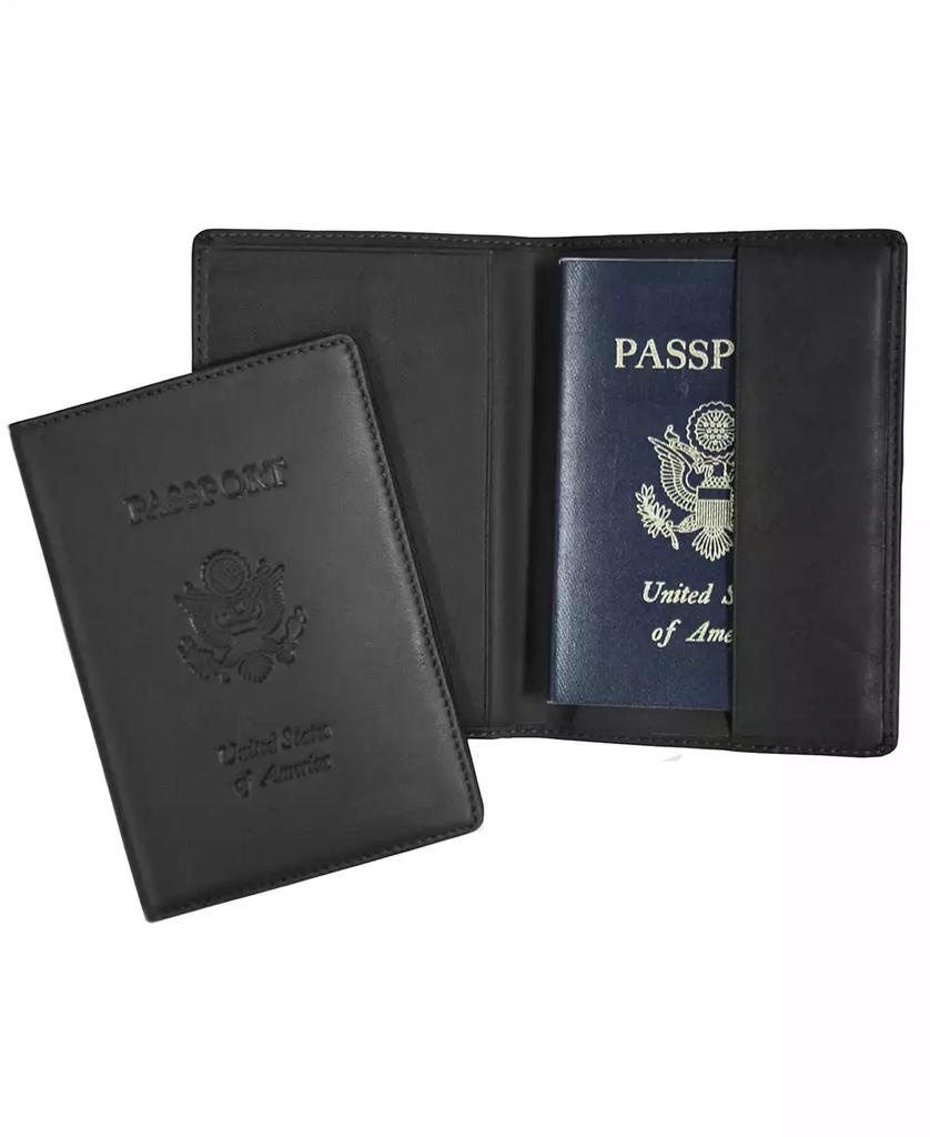 Men's Passport Seal Embossed RFID Blocking Passport Case image 2