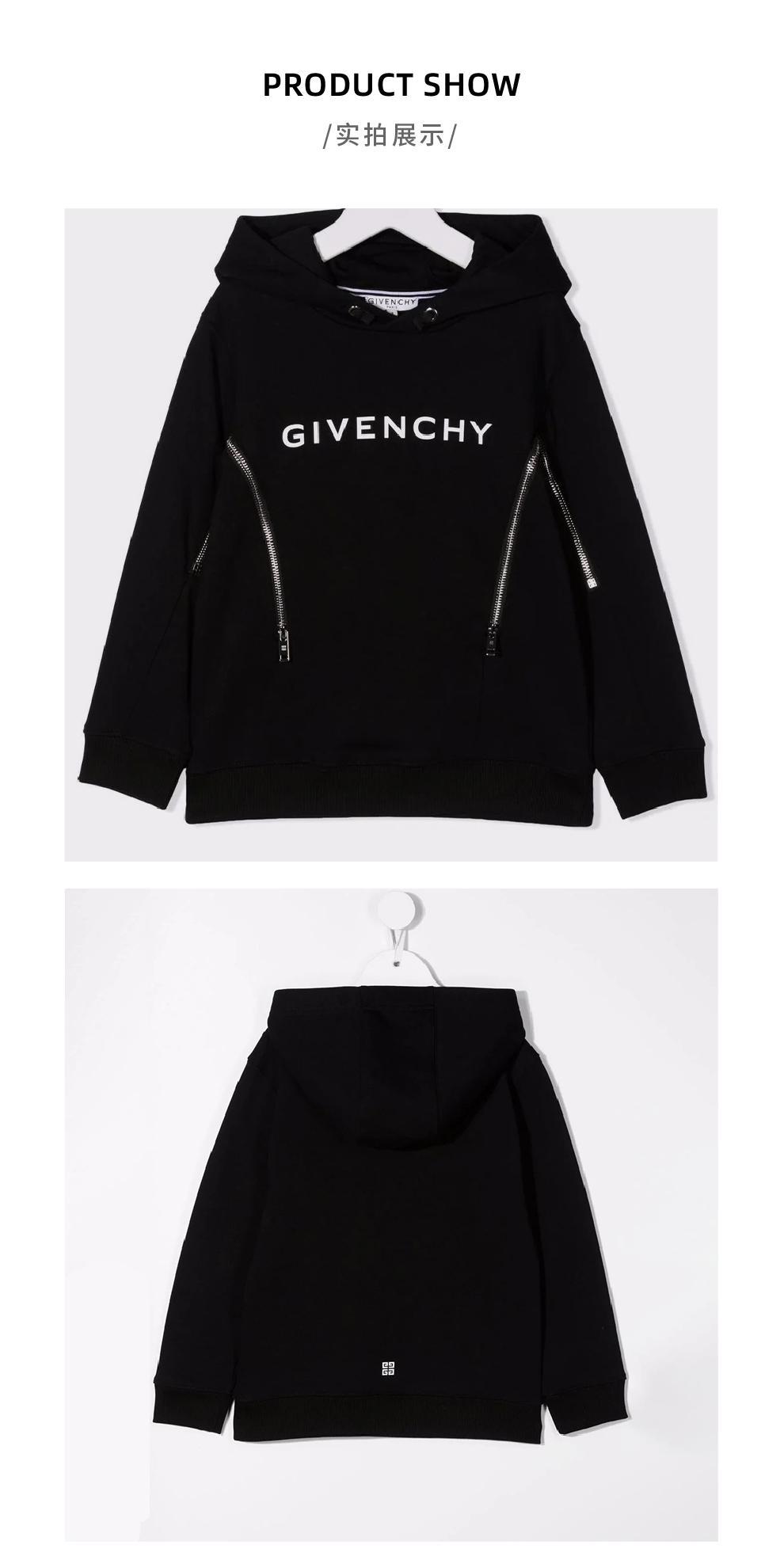 商品Givenchy|大童款 黑色logo印花连帽衫卫衣【香港仓极速发货】,价格¥2304,第6张图片详细描述