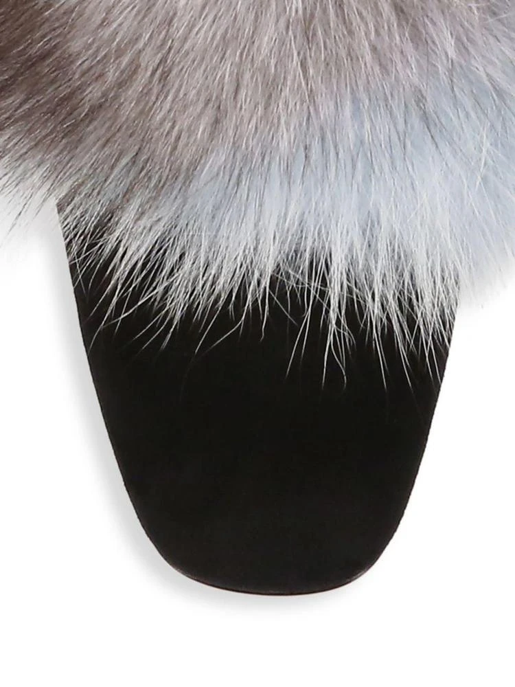 商品Stuart Weitzman|Furgetit Fox Fur & Suede Mules,价格¥2324,第3张图片详细描述