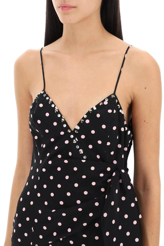 商品Alessandra Rich|polka dot slip dress with studs and rhinestones,价格¥3327,第4张图片详细描述
