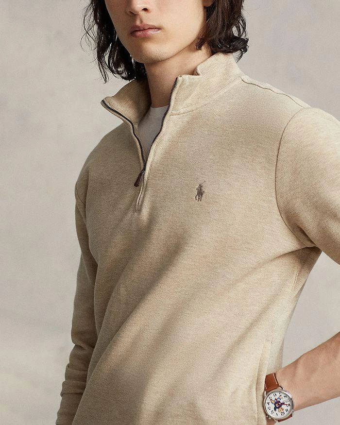 商品Ralph Lauren|Cotton Blend Double Knit Mesh Quarter Zip Mock Neck Sweatshirt,价格¥674,第4张图片详细描述