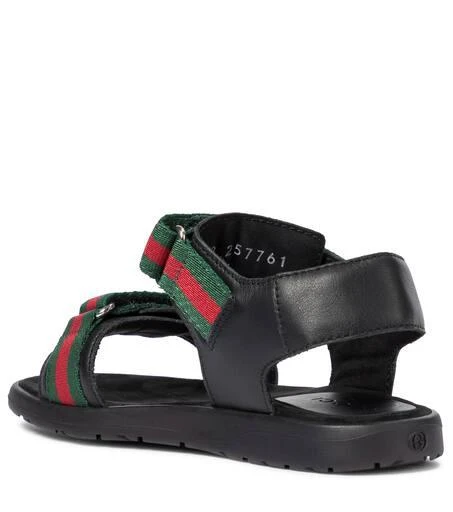 商品Gucci|Web leather sandals,价格¥2029,第3张图片详细描述