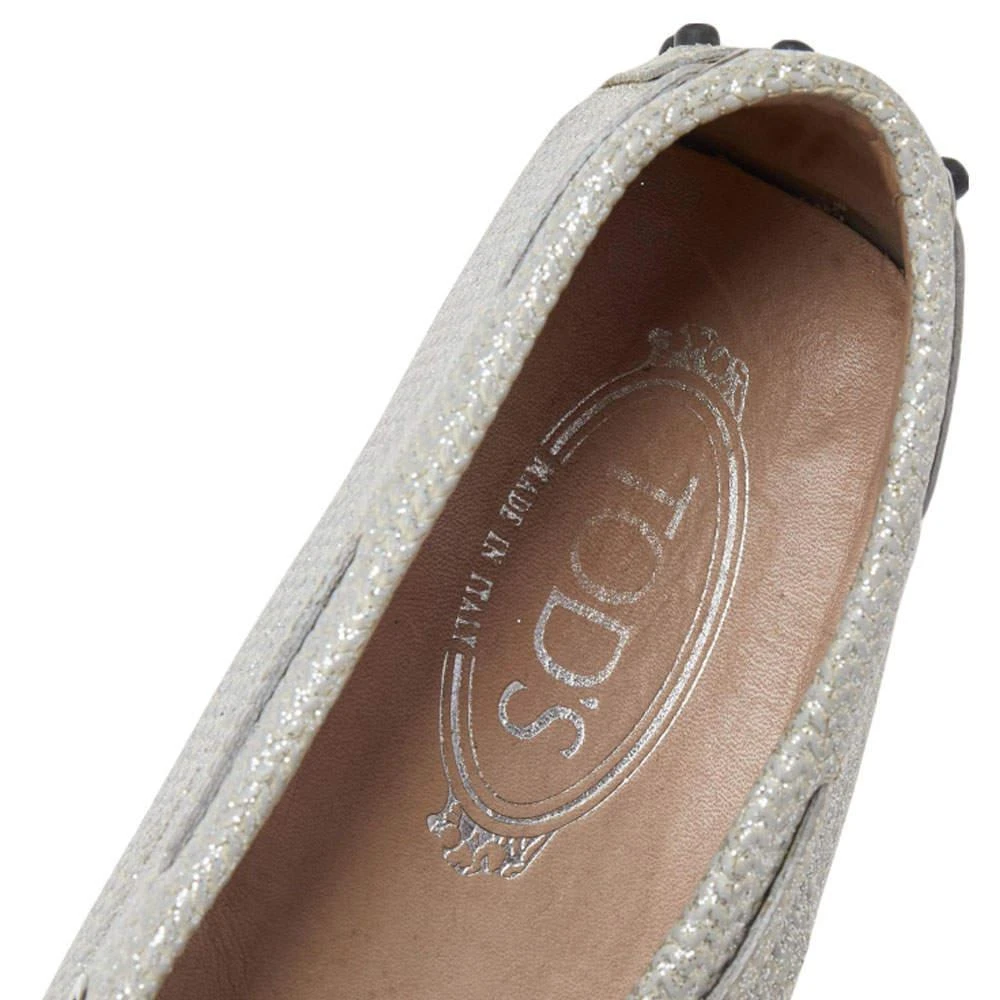 Tod's Silver Glitter Slip on Loafers Size 36 商品