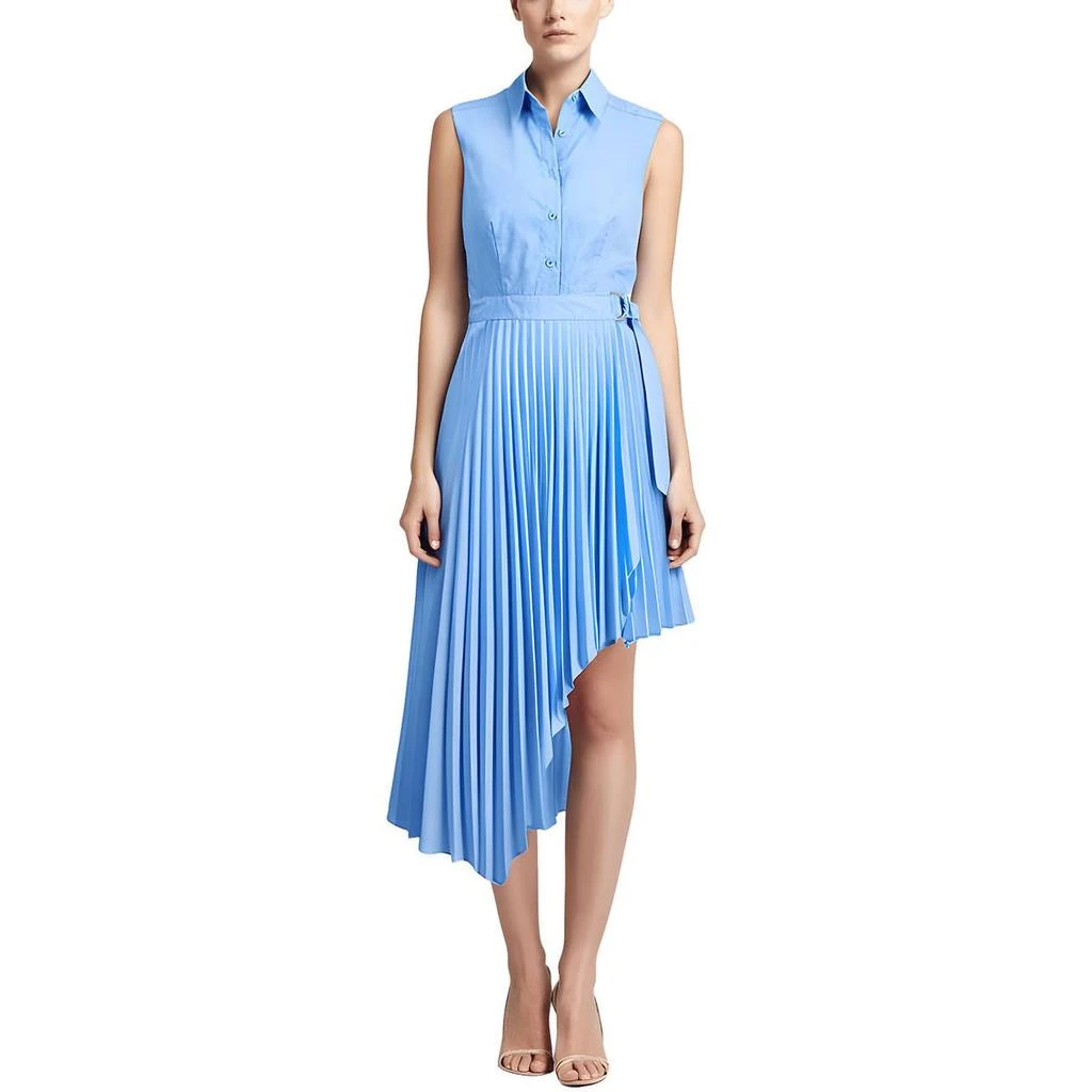 商品Taylor|Asymetric Pleat Womens Pleated Knit Midi Dress,价格¥379,第1张图片