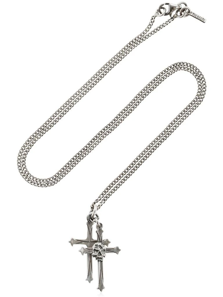 商品Emanuele Bicocchi|Double Cross & Skull Necklace,价格¥1646,第2张图片详细描述