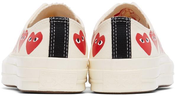 商品Comme des Garcons|Off-White Converse Edition Multiple Hearts Chuck 70 Low Sneakers,价格¥1170,第6张图片详细描述