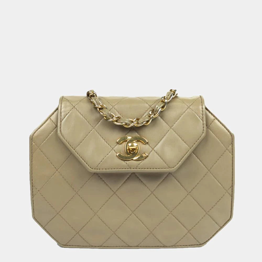 商品[二手商品] Chanel|CHANEL Vintage Shoulder bag in Beige Leather,价格¥17980,第1张图片