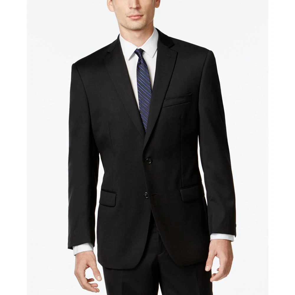 商品Calvin Klein|Black Solid Modern-Fit Suit,价格¥2408,第4张图片详细描述