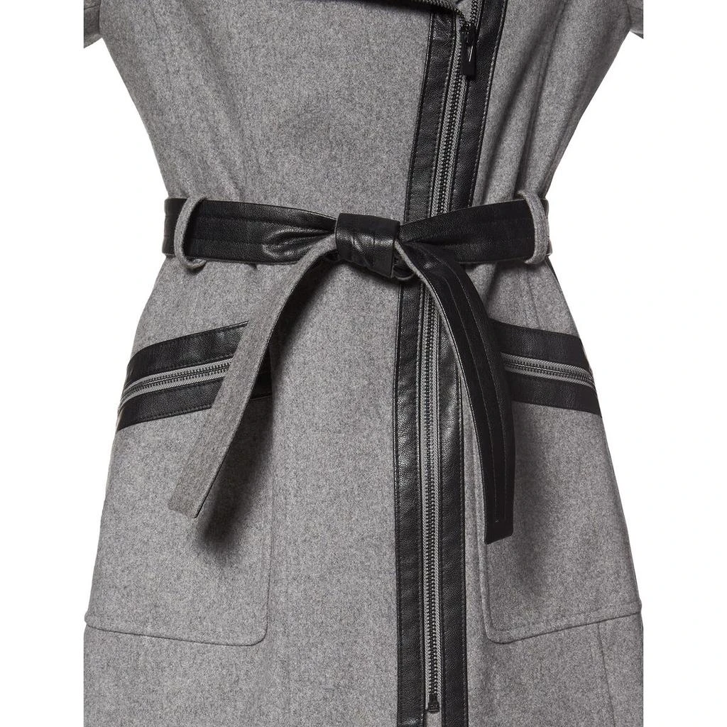 商品Via Spiga|Via Spiga Faux Fur Wool Coat for Women- Slim Fitted Asymmetric Jacket with Belt,价格¥390,第3张图片详细描述