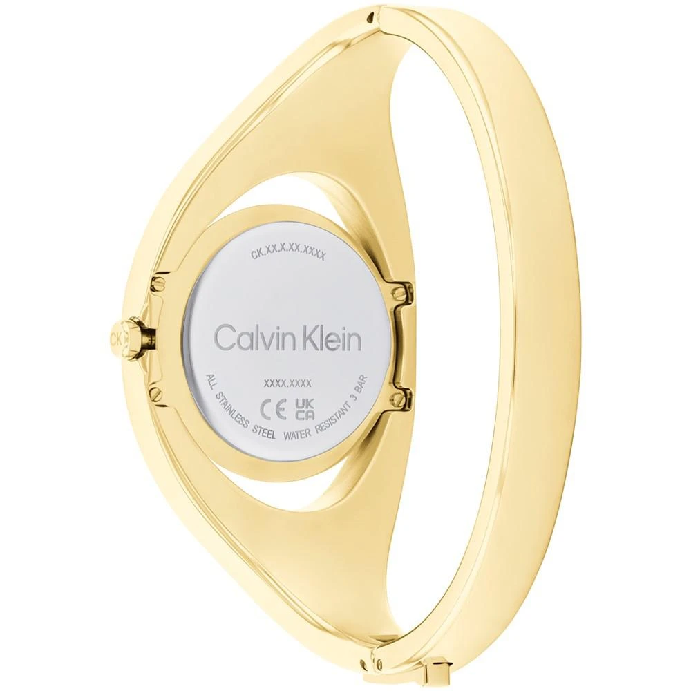 商品Calvin Klein|Women's Two Hand Gold-Tone Stainless Steel Bangle Bracelet Watch 30mm,价格¥1351,第3张图片详细描述